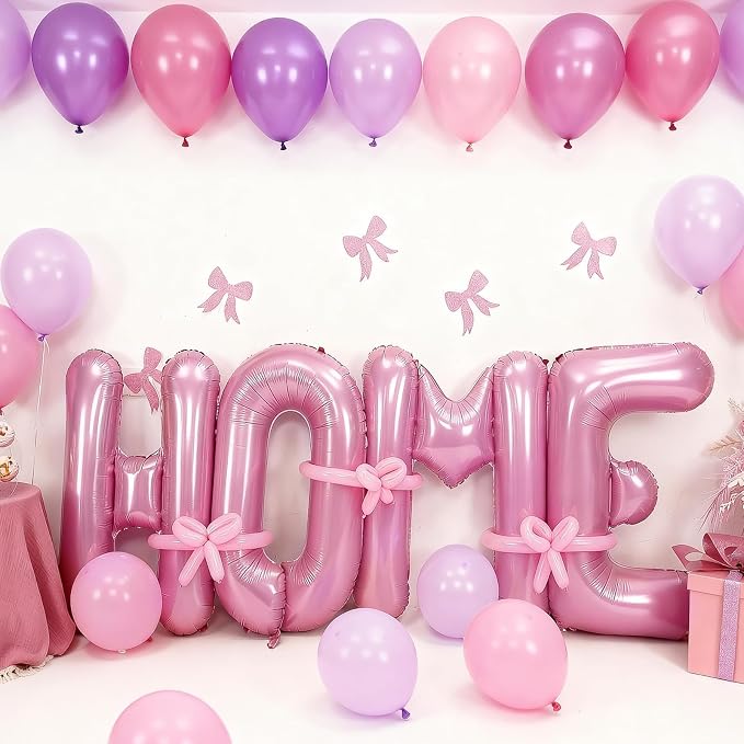 Pink HOME Balloons 40 Inch, Large HOME Letter Banner - Image 7