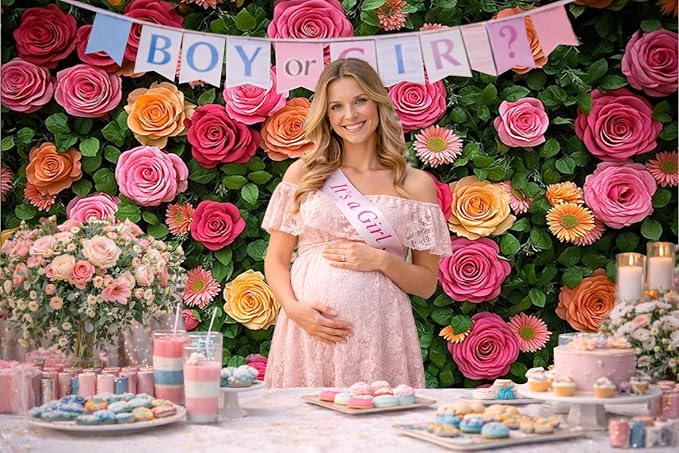 Floral Backdrop for Photography Mother's Day Backdrop Wedding Backdrops Spring - Image 4