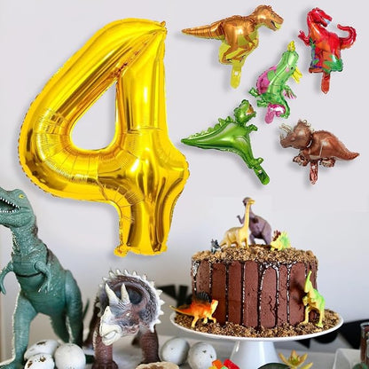 LilyZheng Number 4 Balloon Set, 40 Inch Large Gold Foil Number Balloon - Image 4