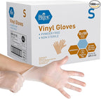 Med PRIDE Vinyl Gloves| Small Case of 1000| 4.3 mil Thick, Powder-Free, Non-Sterile, Heavy Duty Disposable Gloves| Professional Grade for Healthcare, Medical, Food Handling, and More