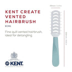 Kent KCR1 "Create" Vented Hair Brush for Blowdrying, Creating Root Lift, and Volume in All Hair Types - Small Vent Brush with Green Ergonomic Handle and Soft Ball Tipped Bristles for Pain Free Use