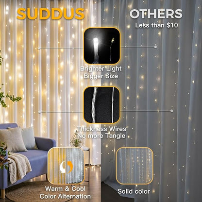 Color Changing Curtain Lights, 200 Led Hanging Lights Outdoor, Fairy Curtain - Image 3