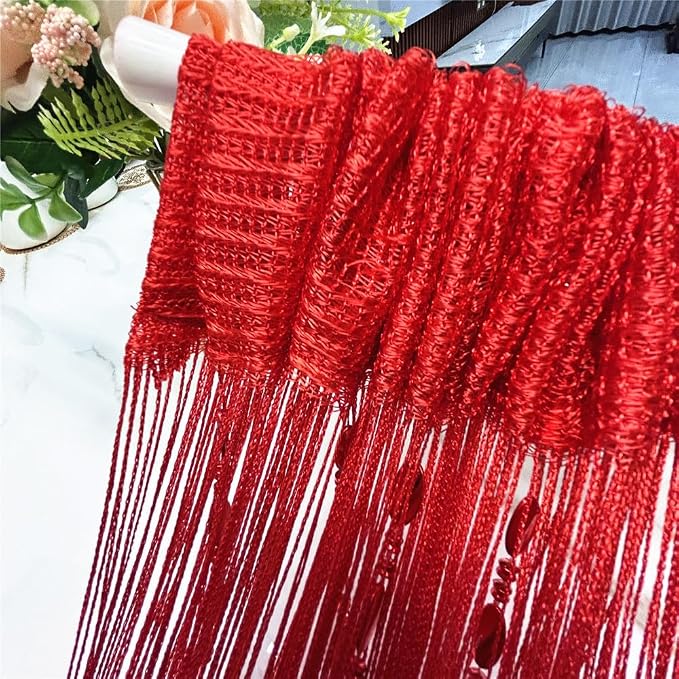 ave split 100cmX200cm Decorative Door String Curtain Beads Wall Panel Fringe - Image 4