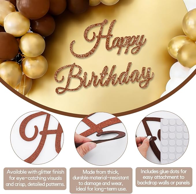 TONIFUL Happy Birthday Sign for Backdrop - Image 2