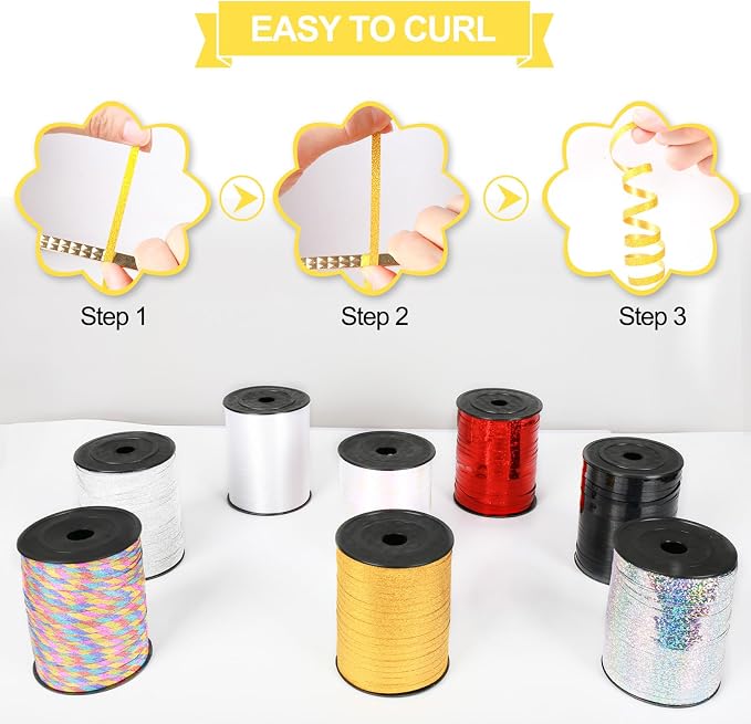 Gold Curling Ribbon, 500 Yard Balloon String Ribbons - Image 5