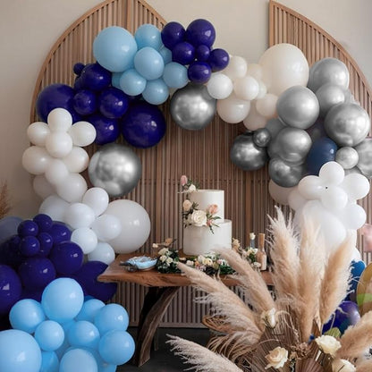 Navy Blue Silver Balloon Garland Arch Kit - Image 6