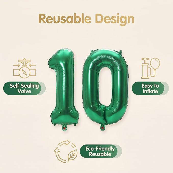Number 10 Balloon Foil Mylar Balloons - Image 5