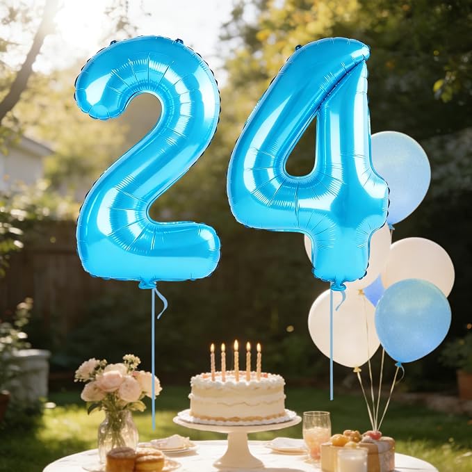 40 Inch Number 24 Balloons for 24th Birthday Party Decorations, 0-100 Jewelry - Image 3
