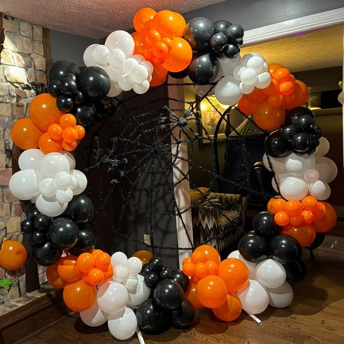 Orange Black White Balloons, 60 Packs 12 Inch Halloween Party Balloons - Image 4