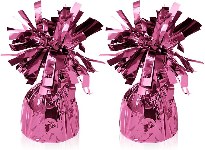 2 Pcs Balloon Weights Pink Metallic Anchor Balloon Holder by Unknown