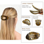 Flat Hair Clips for Women - 6Pack Matte Lay Flat Claw Clips, Non-Slip Strong Hold Duckbill Clips for Thick/Thin Hair, Neutral Color Hair Accessories for Daily Styling