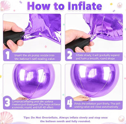 Iridescent Balloons 4D, 22Inch Round Clear Ball Shaped Balloons, Holographic - Image 6