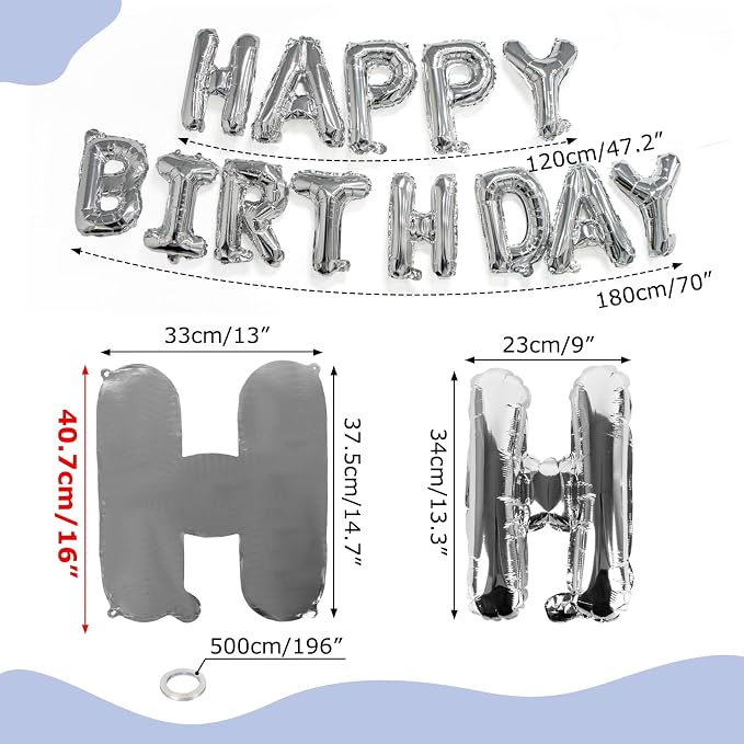 CARGEN 16in Happy Birthday Balloons Banner - Image 4