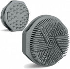 Silicone Body Scrubber as Stocking Stuffers, Dual-Sided Silicone Loofah for Shower, Exfoliating Body Brush Scrubber for Men and Women for All Skin, Scalp Massager Lather Well＆Easy to Clean (Gray)
