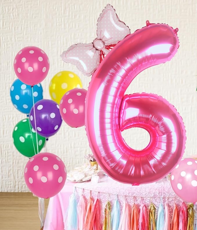 40 inch Pink Number 6 Balloon - Image 2