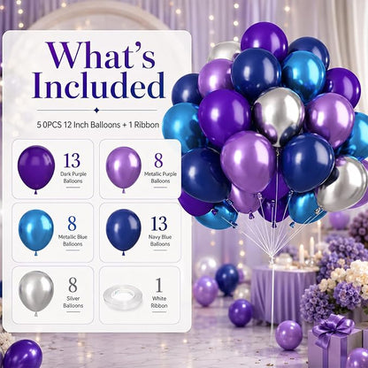 Purple and Blue Balloon Set - Image 2