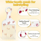 2 Pcs Afro Pick Comb for Natural Curly Hair,Portable Styling Hair Pick for Travel,Anti-Static,Cute Afro Comb for Women Men and Girls(Red-T3)