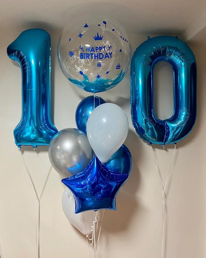 10 Balloon 40 inch Dark Blue Number Balloons - Image 3