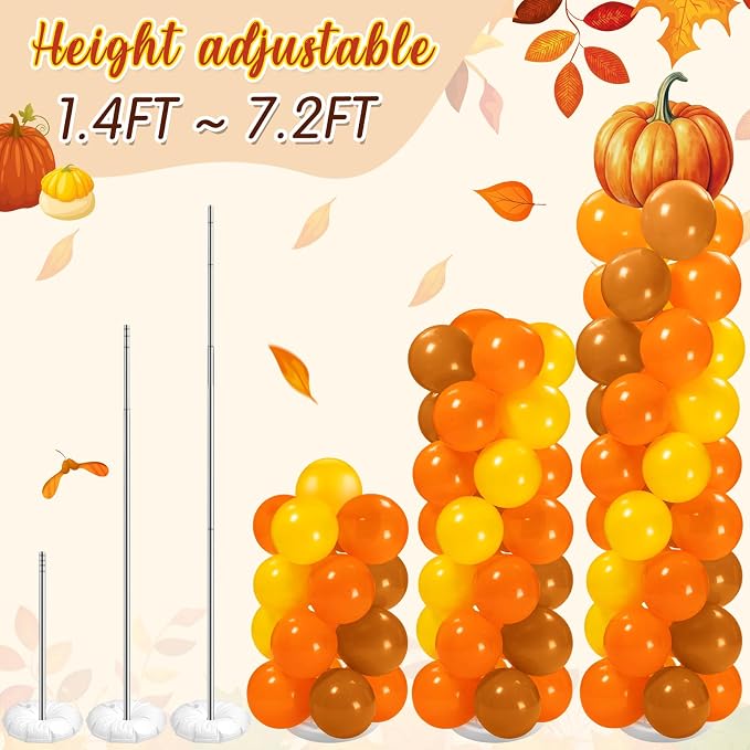 Gemscream 2 Sets of Thanksgiving Fall Balloon Column Stand Kit - Image 6