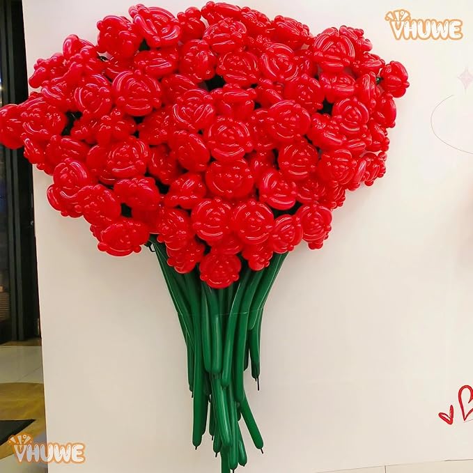 260 Balloons Red, Thickened 100 Pack Long Balloons Twisting Skinny Magic - Image 5