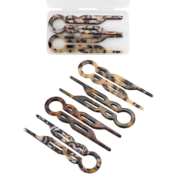 4-Pack Hair Pin, Prestige Hair Pin Elegant Hair Clips for Women,Long Thick Hair Non-Slip + Reusable Storage Case
