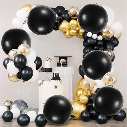 Metallic Black Balloons, 22 Inch Large Sphere Round Balloons - Image 2