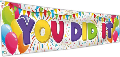 You Did It Banner- Congratulations Banner 6 x 1.3ft by Bravita