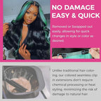 Lashey Seamless Clip in Hair Extensions Human Hair 4pcs 48g Green 20 Inch Straight 100% Remy Human Hair Extensions for Black Women