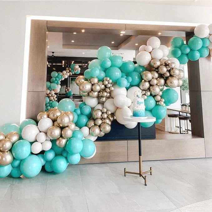 Voircoloria 130pcs Teal Balloons Garland Arch Kit, 18 12 10 5 Inch | - Image 9