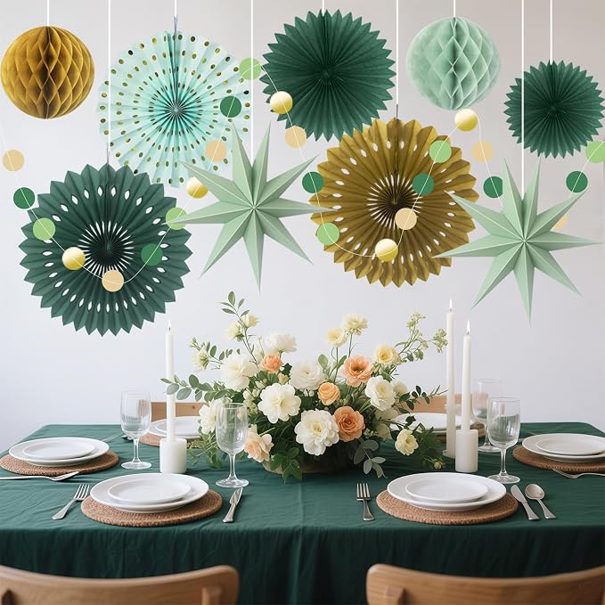 ADLKGG Sage Green Gold Party Decorations - Image 4