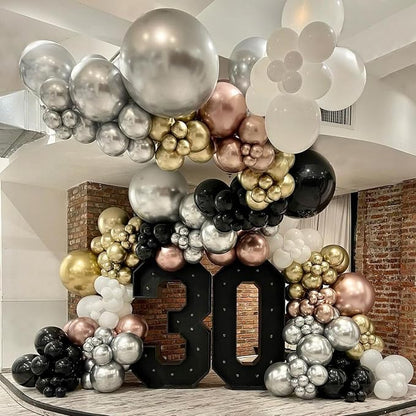 Metallic Silver Balloons Different Sizes 135pcs 18 12 10 5 Inch Sliver Balloon - Image 6