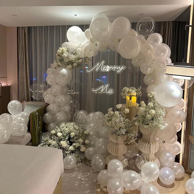 412pcs Pearl White Balloons Different Sizes 18 12 10 5 Inch - Image 5