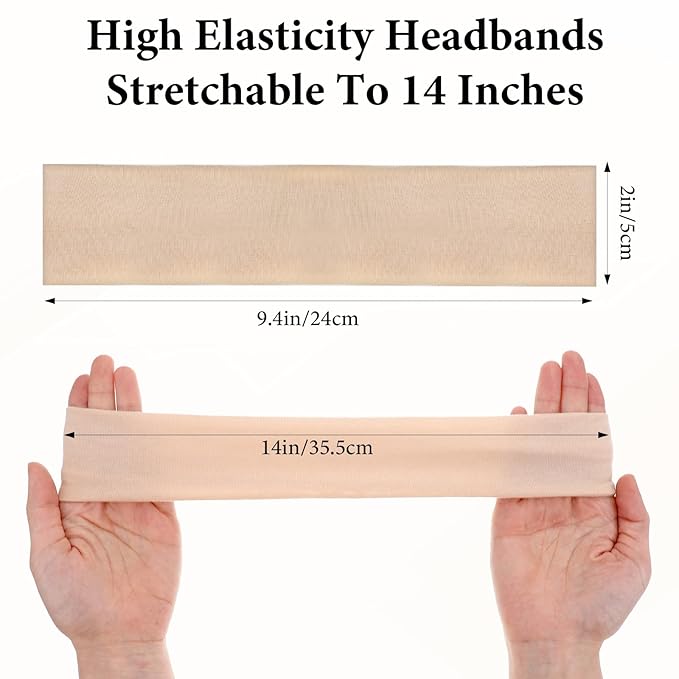 6 Pcs Non-Slip Headbands for Women, Stretchy Sweat Wide Headband Soft Elastic Sports Headbands for Yoga, Running, Workout, Hair Bands Accessories