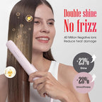 Flat Iron Hair Straightener LENA H2 Curling Wand and Curler 2 in 1 with Titanium Coating, Satefy Lock, Anti-Scald, 12 Adjustable Temps & Dual Voltage for All Types of Hair