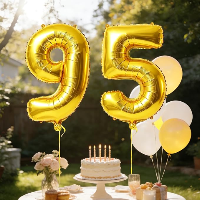40 Inch Number 95 Balloons for 95th Birthday Party Decorations, 0-100 Gold - Image 3