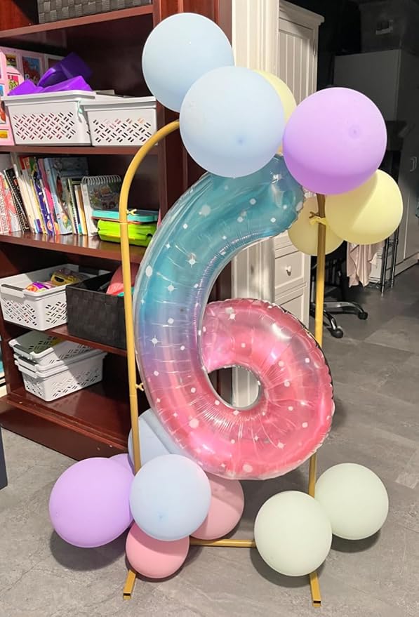 Number Balloons 40 Inch Pink Blue Purple 5 Balloon - Image 2