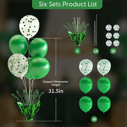 Green Balloon Table Centerpiece Kit, 6 Sets Green Balloon Stands - Image 4