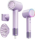 High-Speed Hair Dryer, 160,000 RPM Brushless Motor for Ultra-Fast Drying,500M Ionic Negative for Frizz Reduce, Low Noise Thermo-Control Blow Dryer with Diffuser for Curly Hair Women and Men,Purple