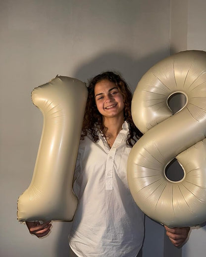 Cream 8 Balloon - Image 2