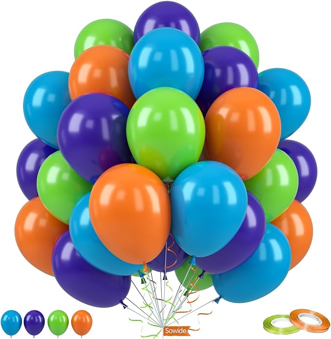 Blue Green Orange Balloons by Sowide