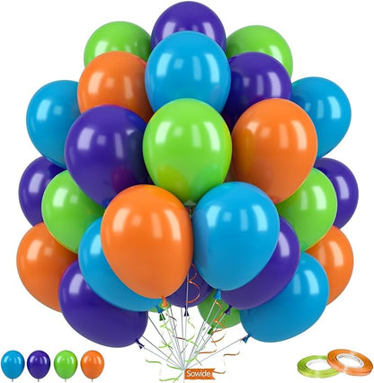 Blue Green Orange Balloons by Sowide