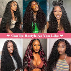 22 Inch 13x6 Deep Wave Lace Front Wigs Human Hair 250% Density 13x6 HD Lace Frontal Wigs Human Hair Pre Plucked Deep Curly Glueless Wig Brazilian Virgin Human Hair for Women Natural Color