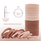 Kitsch Hair Ties No Damage - Strong, Stretchy & Snag-Free Hair Bands | Soft Nylon Ponytail Holders, Stylish Elastics for Everyday Hairstyles | Ideal Gifts for Women - Blush, 20pcs
