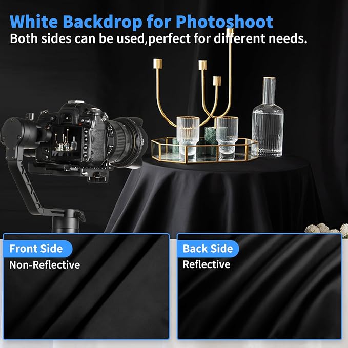 HEMMOTOP Black Photo Backdrop, Large Photography Background Screen - Image 3