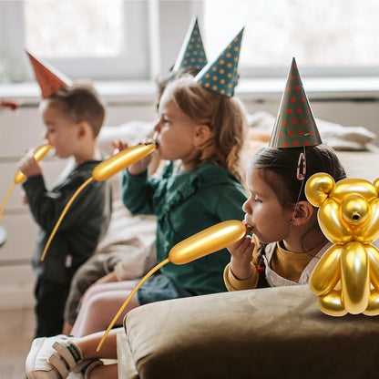 100PCS Metallic Gold Long Balloons - Image 7