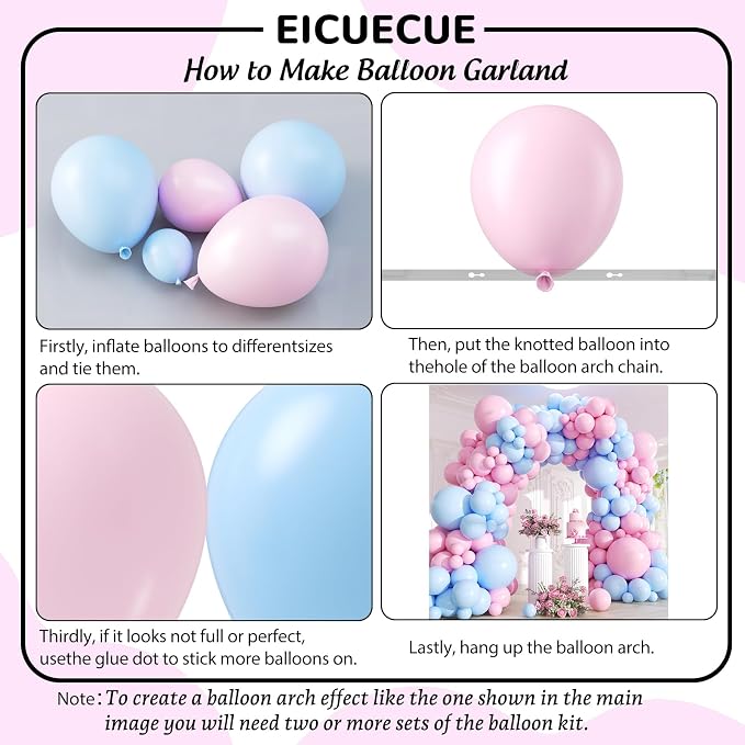 Pink and Blue Balloons Garland Arch Kit - Image 3