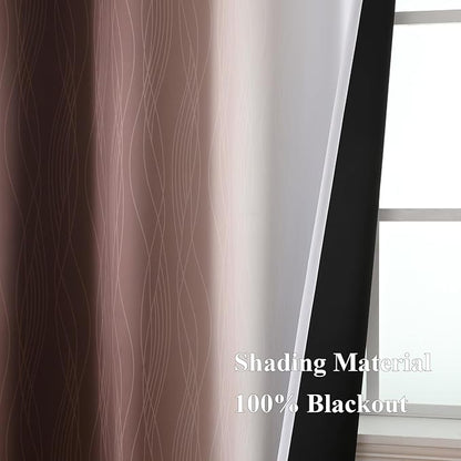 Brown and Greyish White Blackout Curtains 72 Inch Length 2 Panels Set, Full - Image 5