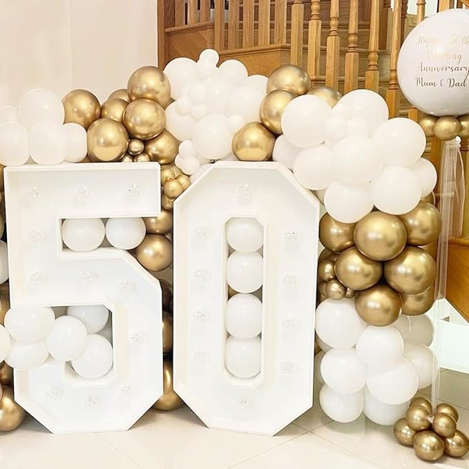 135pcs Metallic Gold Balloons Arch Kit Different Sizes of 18 12 10 5 Inch Gold - Image 5