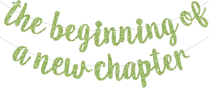 BEISHIDA Grass Green Pre-Strung The Beginning of A New Chapter Banner | Glitter by Beishida