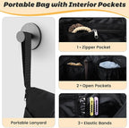 Hot Hair Tools Travel Bag with Removable Heat Resistant Mat 2 in 1 Portable Hair Tool Organizer Bags for Hair Straighteners Curling Irons Hot Air Brushes Hair Dryer Women Travel Essentials (Black)